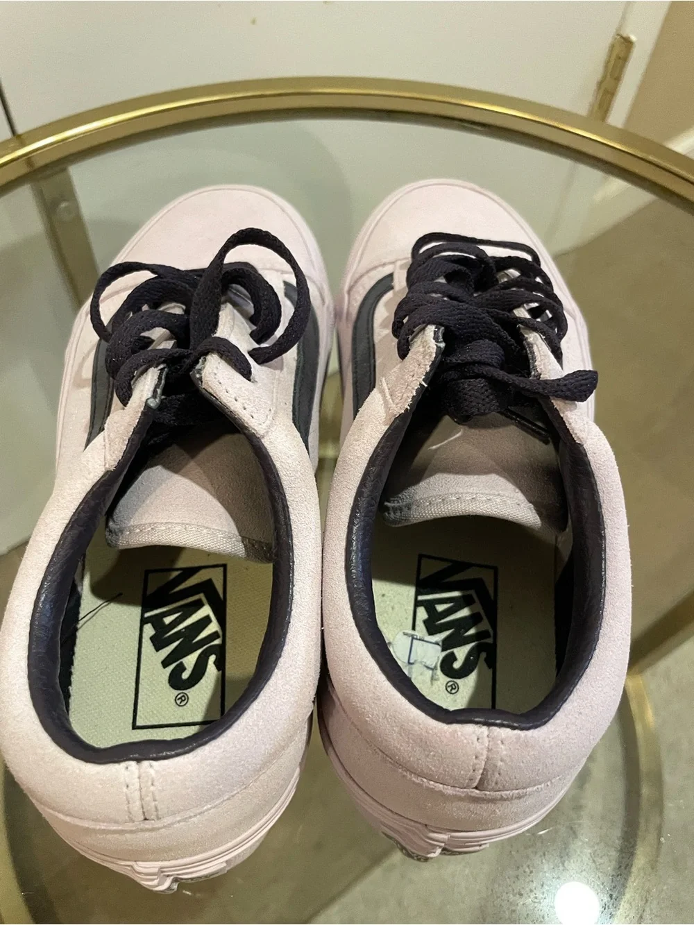 Vans Old Skool Stackform Platform Shoes Lavender Suede Women 7